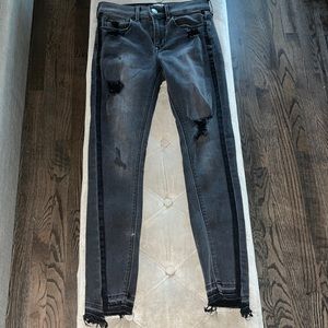 Express light black/grey size 0 jeans  sooo cute and stretchy distressed jeans